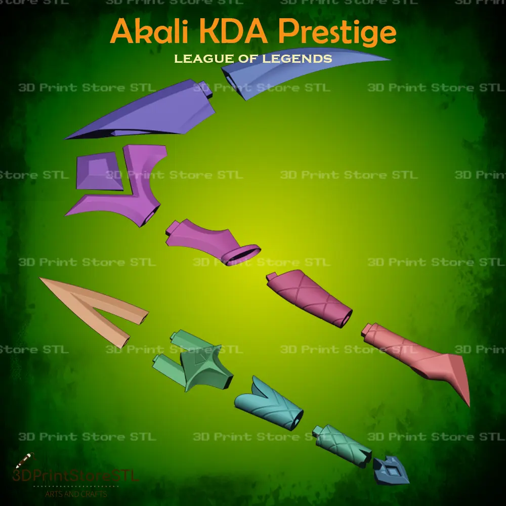 Akali KDA Prestij Cosplay League of Legends - STL Dosyası