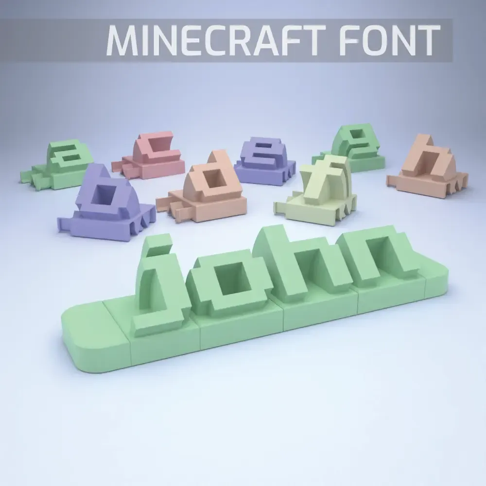 3D name from letters - Minecraft Font