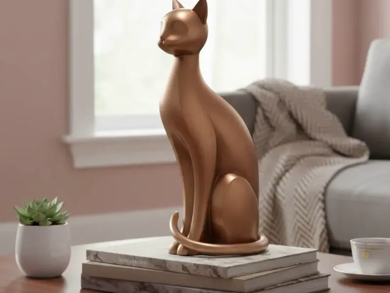 Minimalist cat sculpture