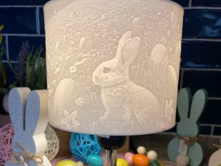 Spring Meadow Lithophane Lamp: Easter Bunny & Eggs Edition
