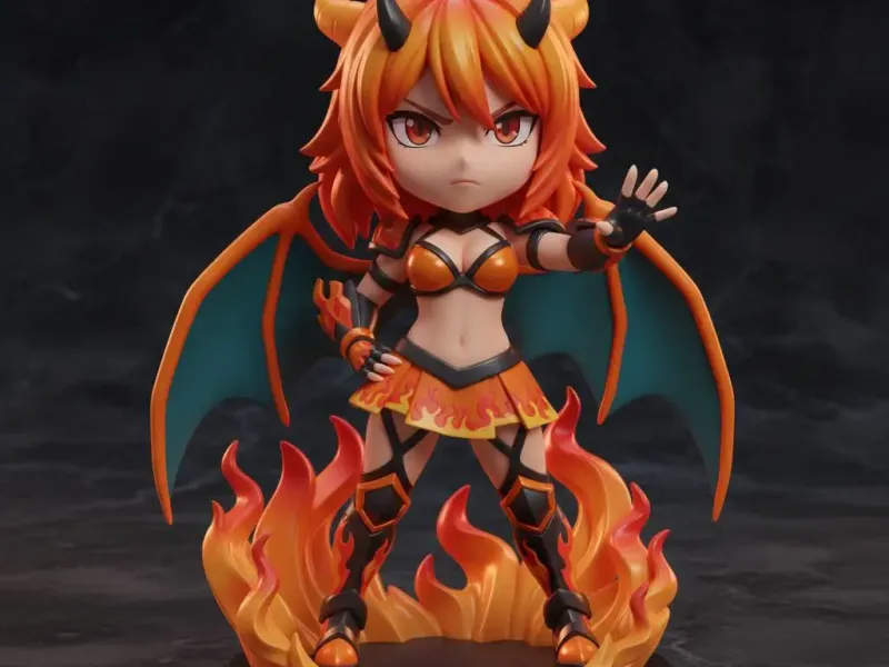 Pyra Infernia – Chibi Flame Dragon Queen