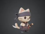 🐱 Estatueta de Gato Ninja-1