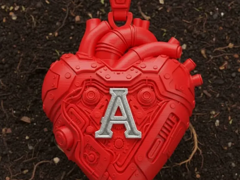 Heart keychain A letter