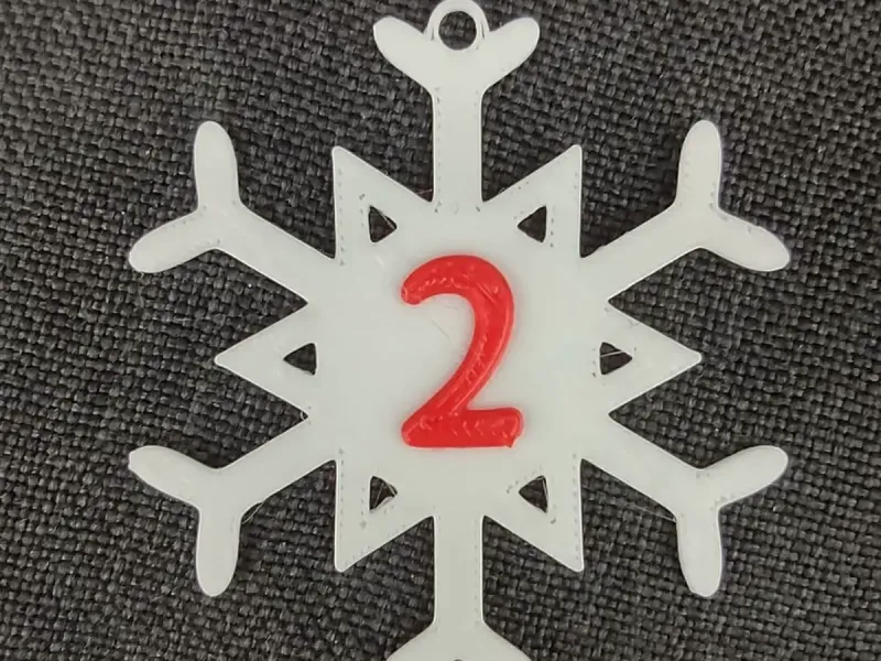2 - Frosty Snowflake Number 2 Festive Christmas Decoration