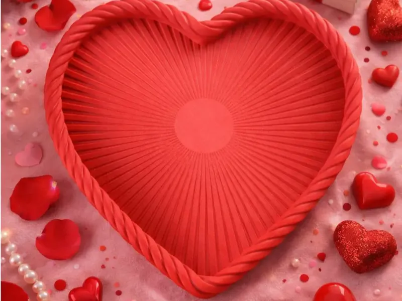Ribbed Heart Tray – Textured Romantic Bowl