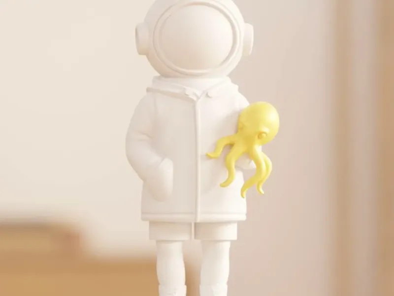 Cute Astronaut with Octopus Sculpture - Desk Decor