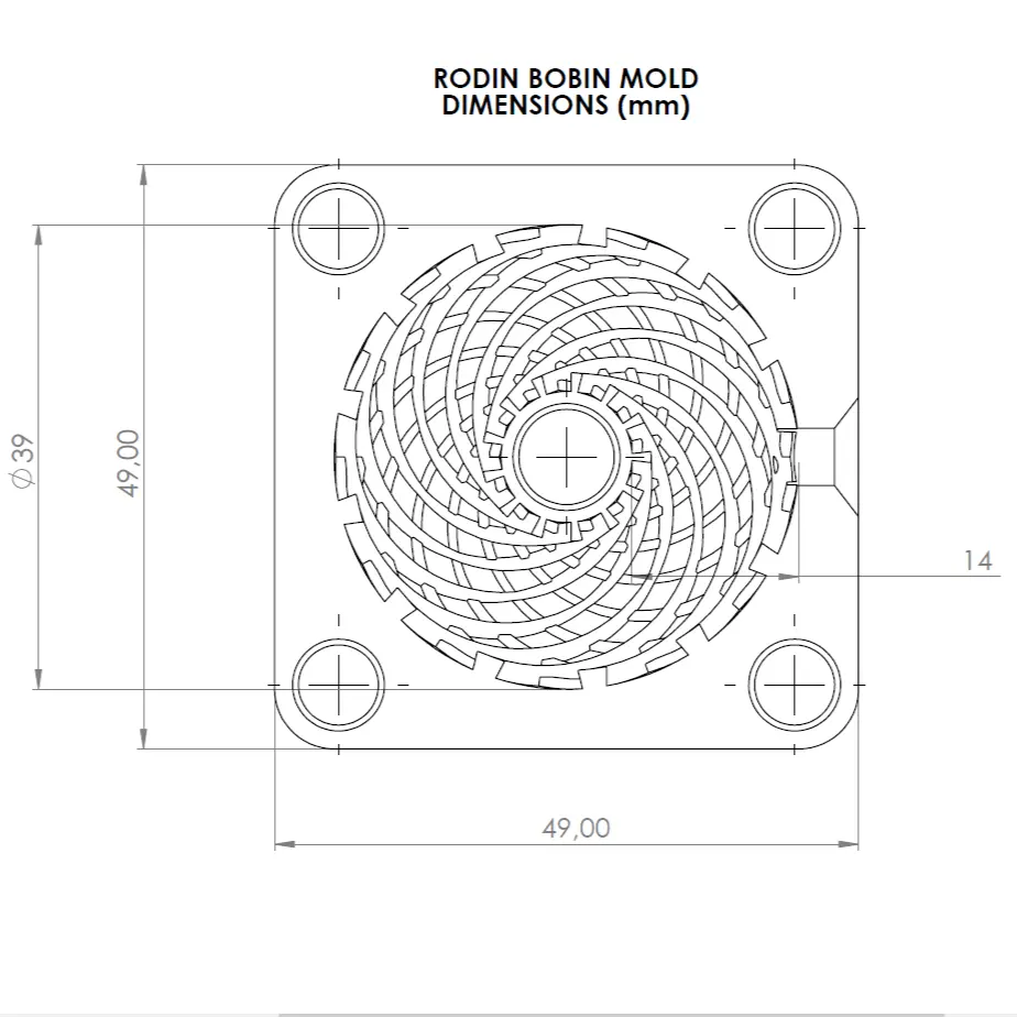 TORUS MOLD SMALL RODIN BOBIN COIL - 39 x 39 x 14 mm 13 TURNS