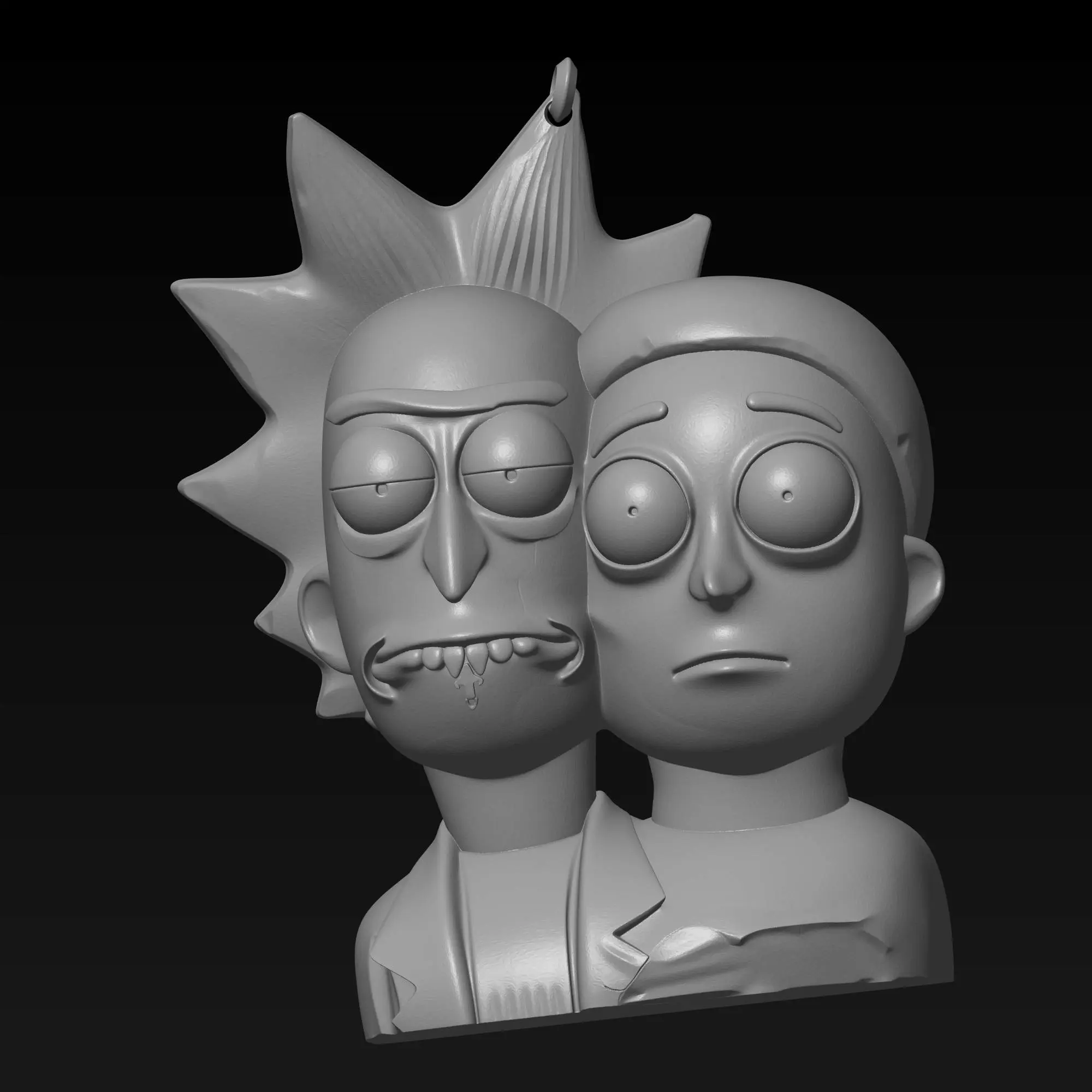 cartoon characters rick and morty key chain