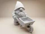 Chubby Garden Gnome with Wheelbarrow – 3D Printable Figurine-4