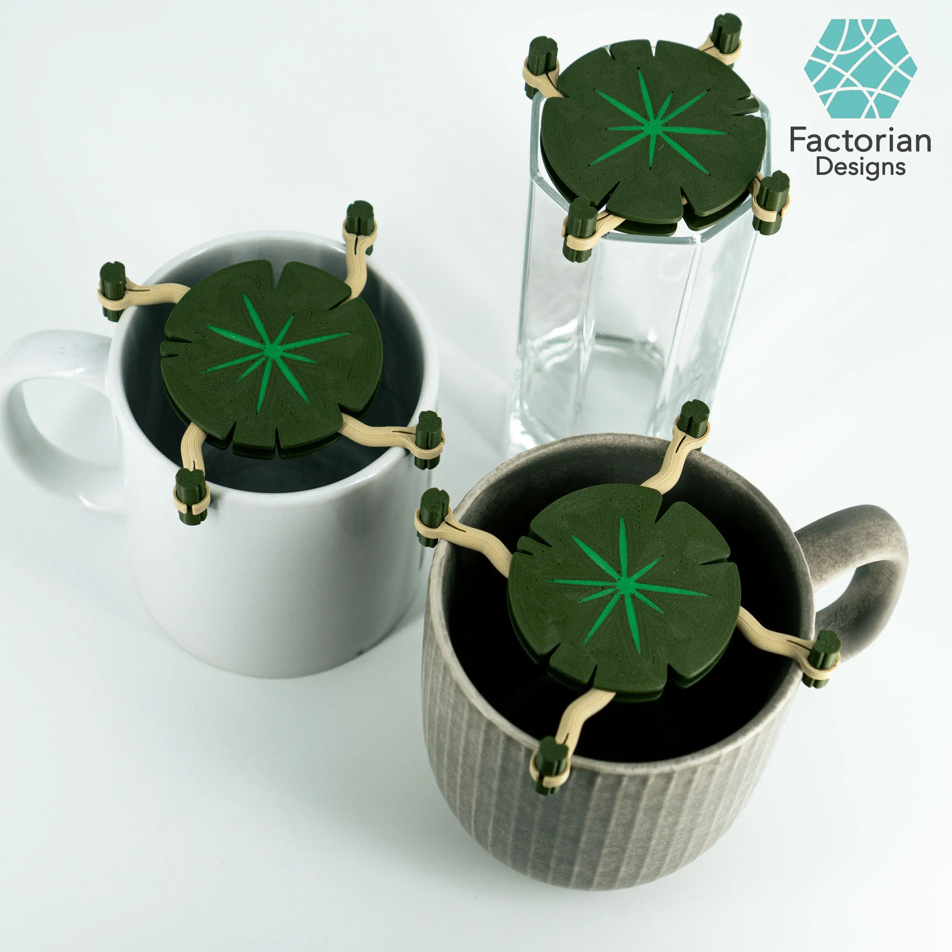 Mug Stacker Lily Pad 3D Printable STL | Drinkware Organizer