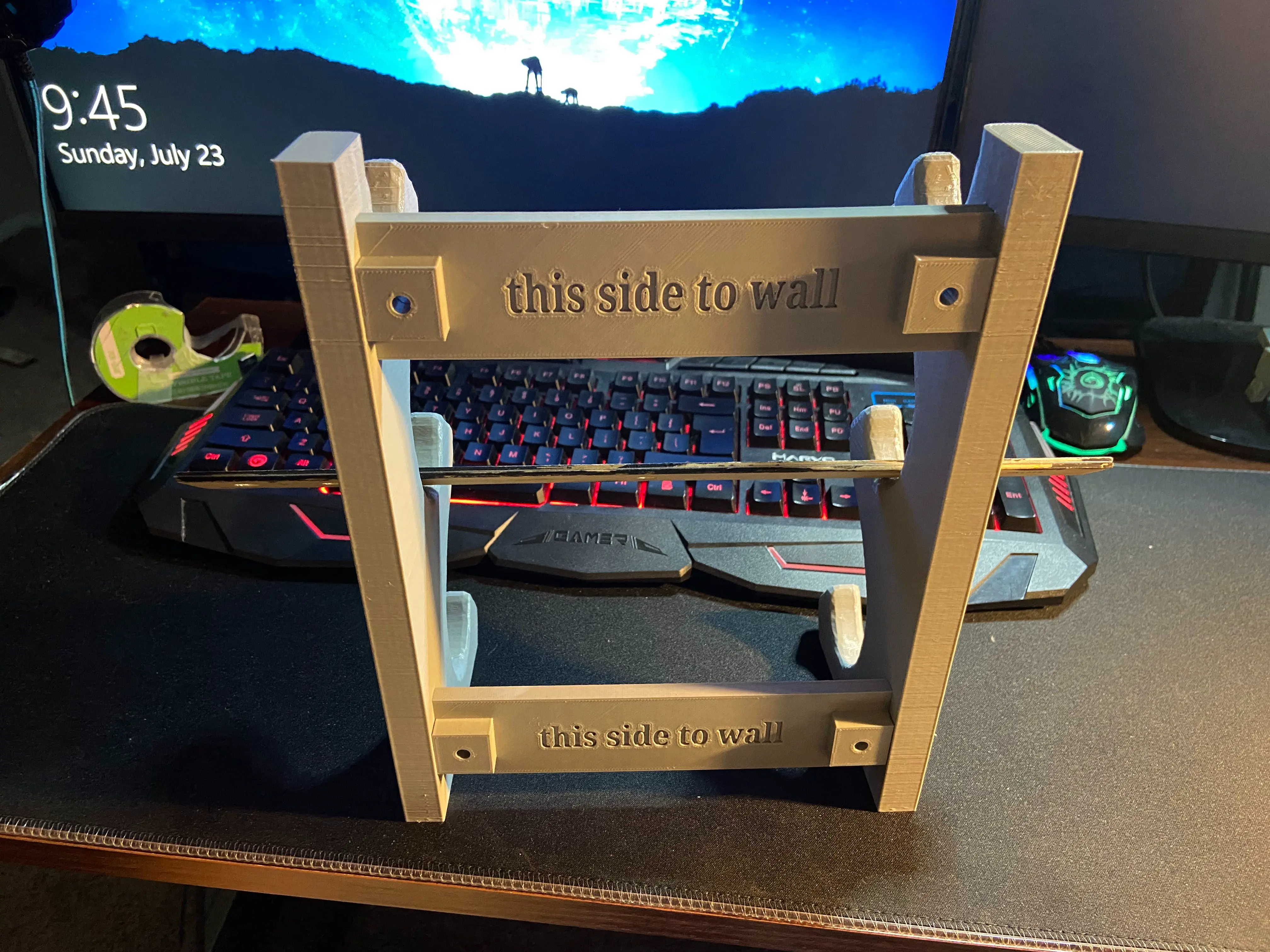 suporte de parede para katana tripla