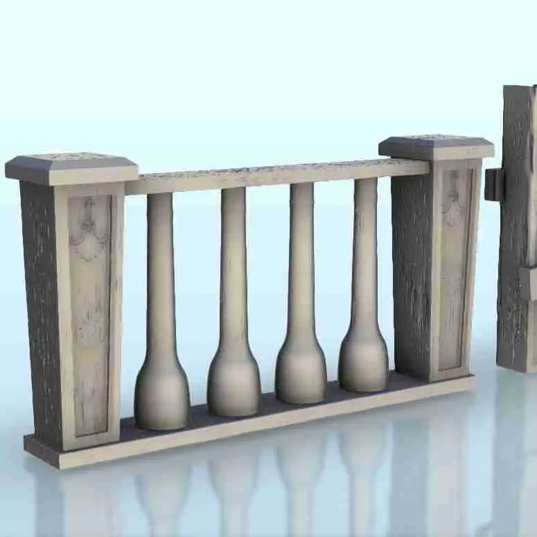 Set of fences (2) - scenery medieval miniatures warhammer