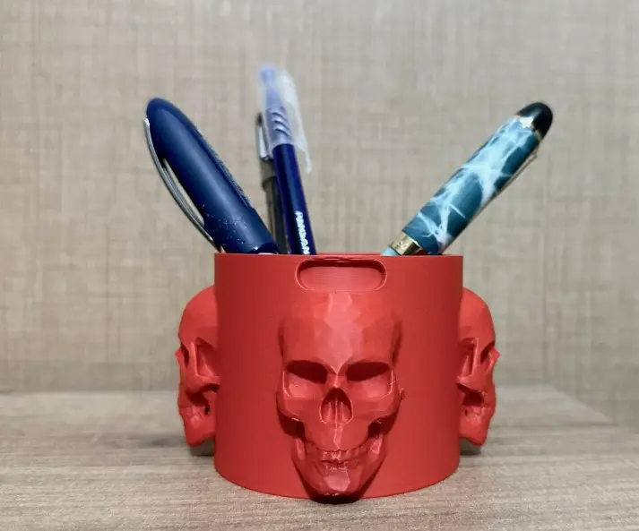 Skull Pen Holder – Gothic Desk Organizer