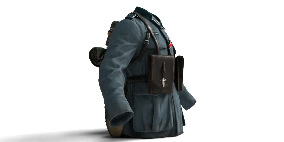 Captain Outfit 2 3D Model High Detail Realistic Rigged Cloth