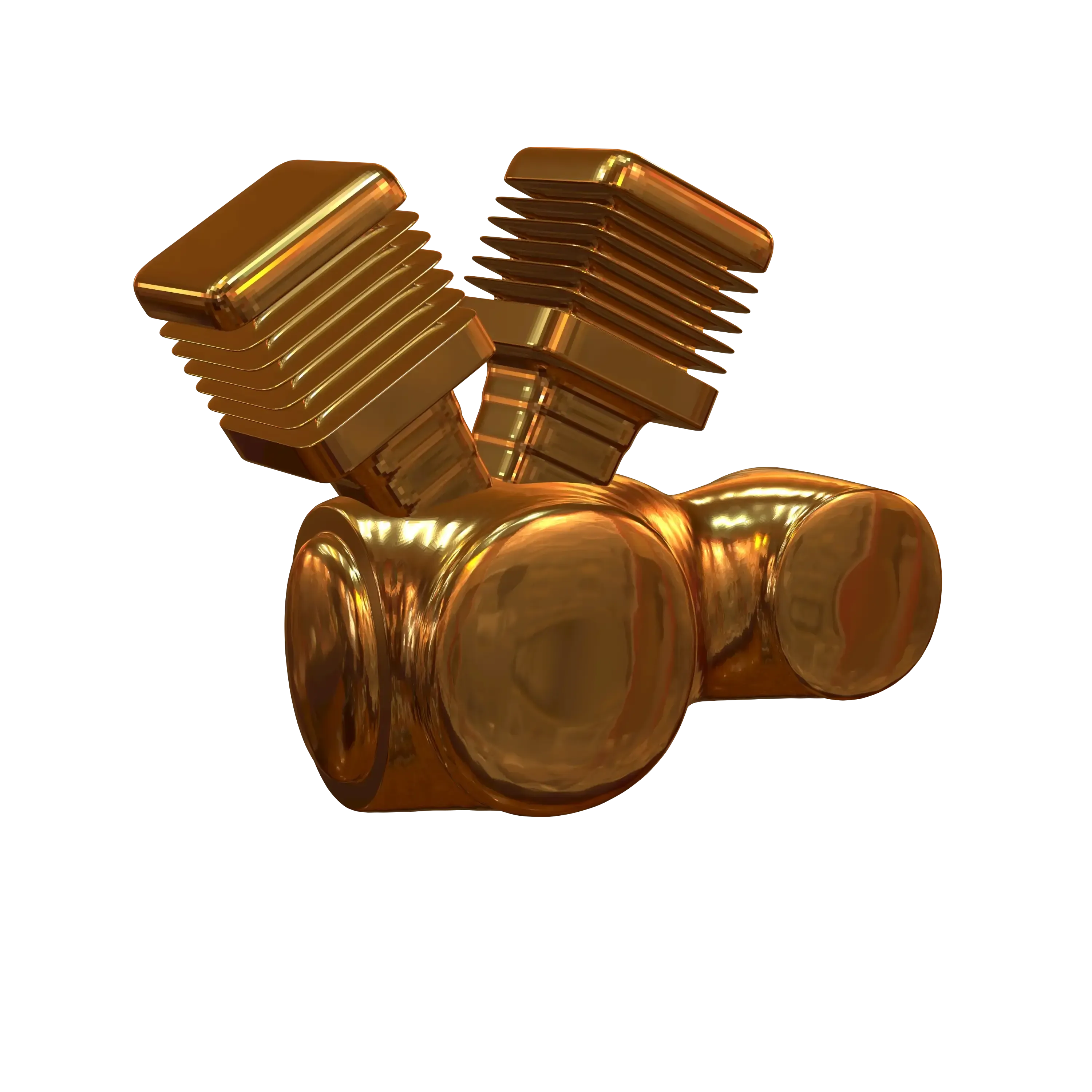 High Poly Motorbike Engine made Gold