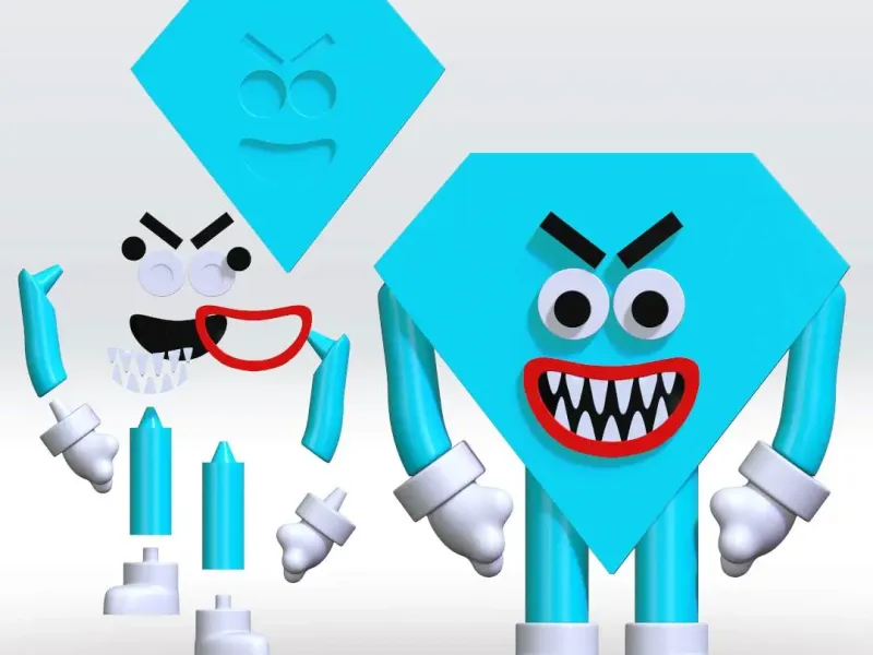 Save the shapes 2 Monster 3D Model STL MultiParts No Support