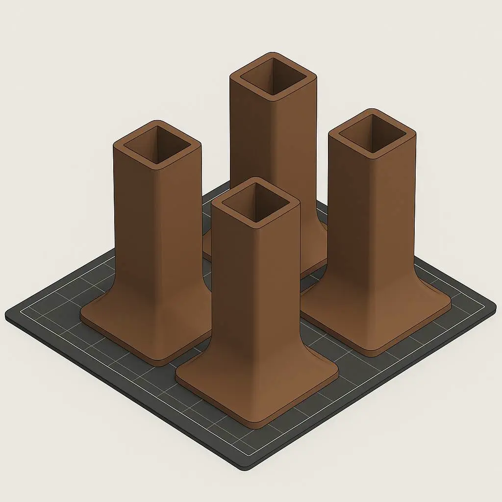 Furniture Riser 4-Pack (6in Height, 22mm Square Socket, PLA+