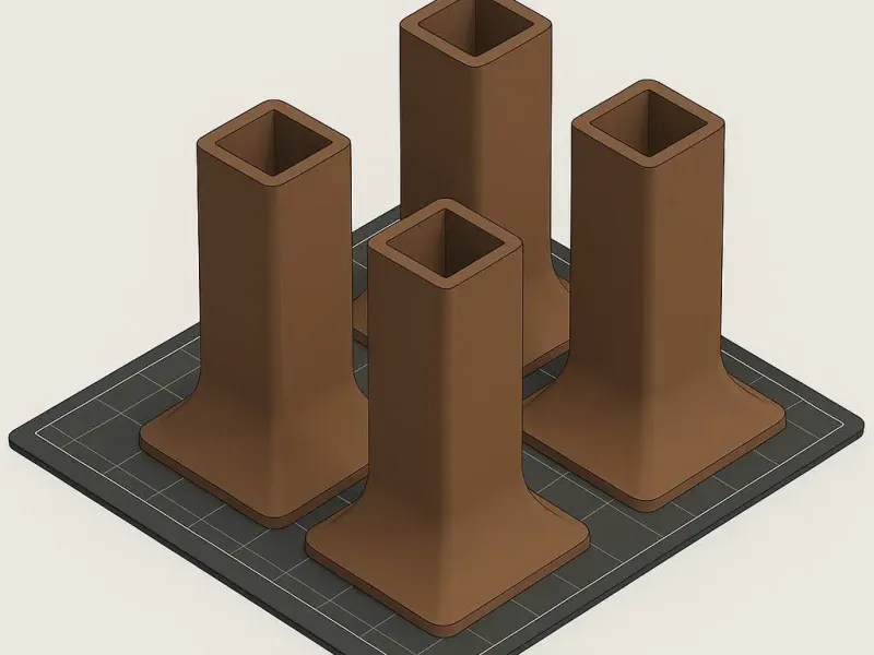 Furniture Riser 4-Pack (6in Height, 22mm Square Socket, PLA+