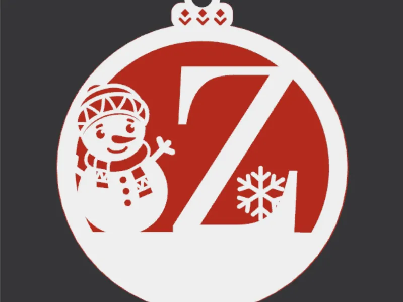 Christmas Tree Ornamnet, Letter Z