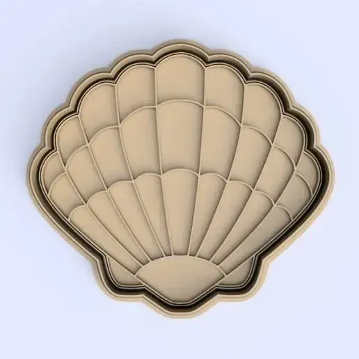 Seashell cookie cutter and stamp
