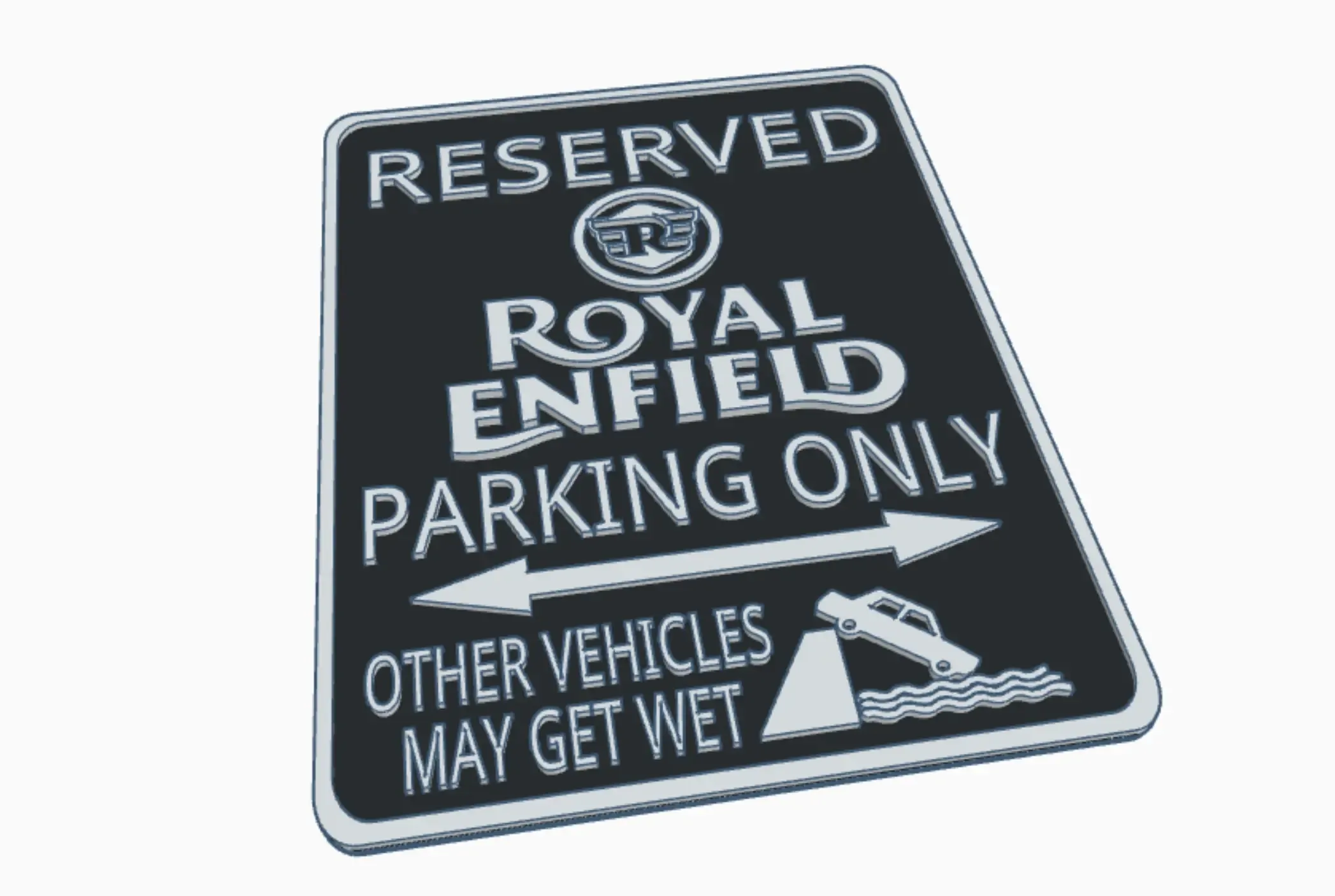 Royal Enfield Motorcycles Workshop Biker Garage Parking Sign