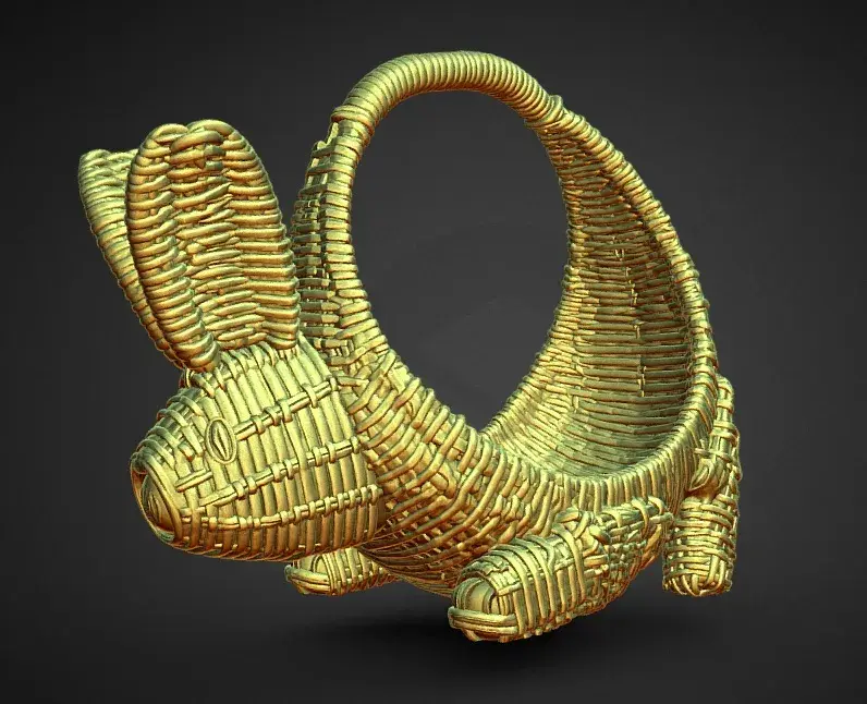 Easter bunny wicker basket decoration