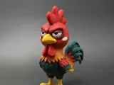 Grumpy Rooster Figurine – Angry Chicken 3D Printable Charact-1
