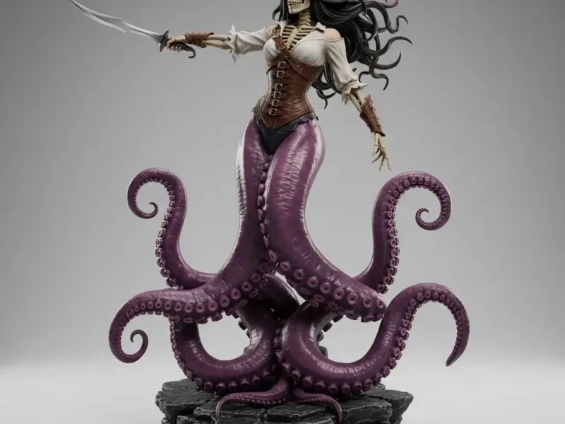 Kraken Siren Skeleton Pirate Woman