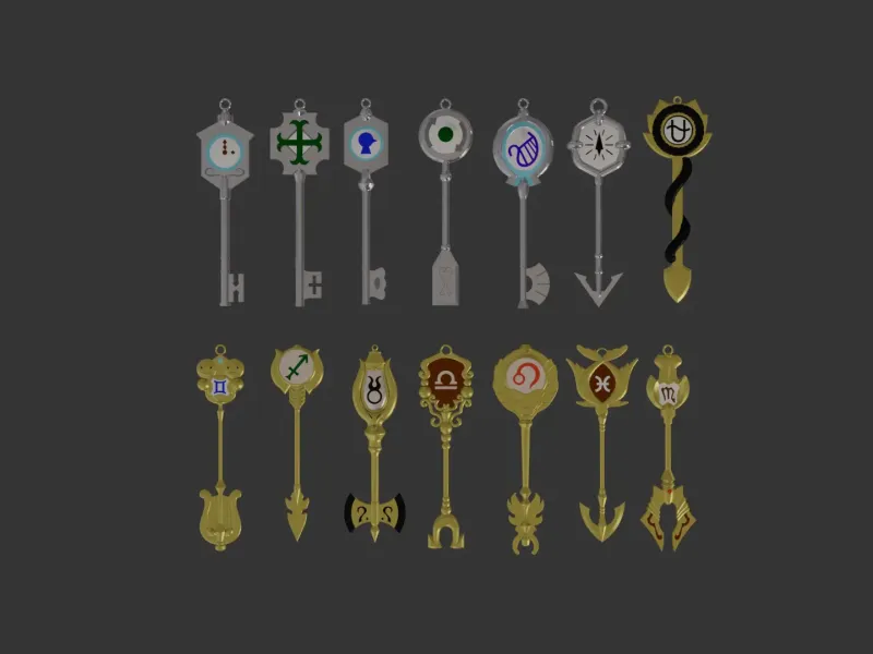 All FairyTail Celestial and Spirit Keys 3D print model