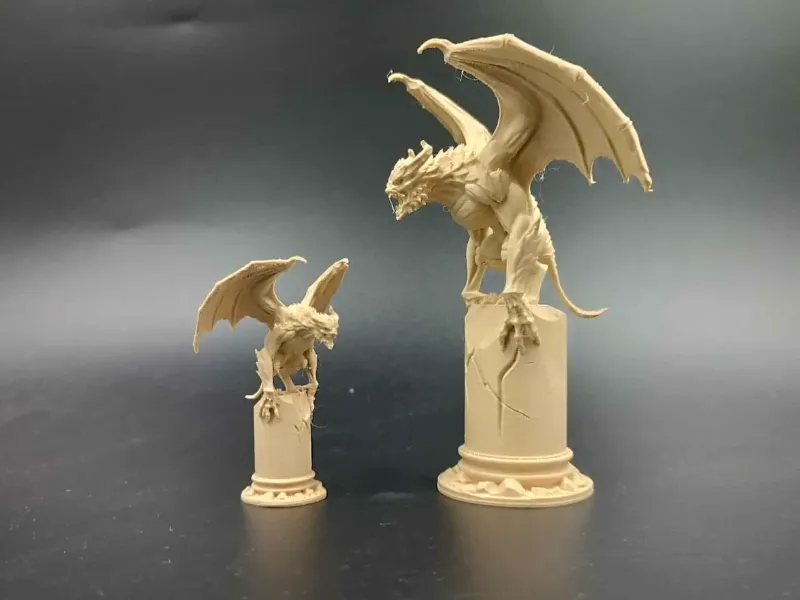 Gargoyle on Ruined Pillar – Miniature RPG D&D