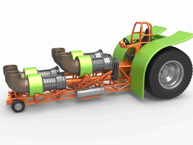 Pulling tractor with 4 jet engines Version 3 Scale 1:25