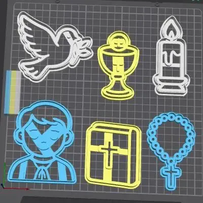 Communion Cookie Cutter Set – 3D Printable STL for Baking