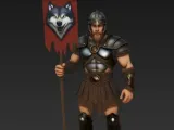 warrior with wolf head banner-1
