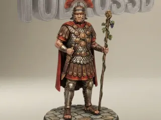 Centurión Romano Veterano con Bastón