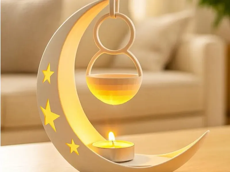 moon candle holder with essence fragrance