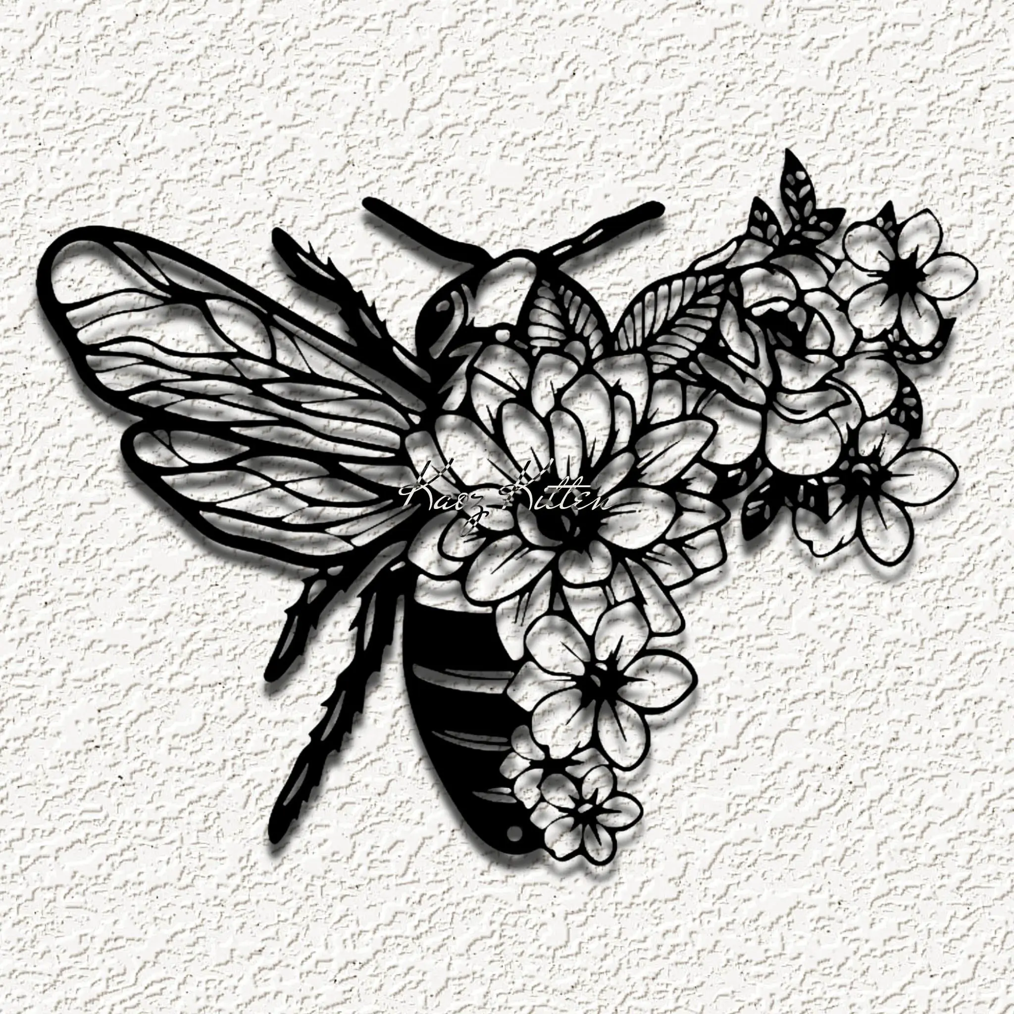 bee flowers wing WALL ART HOME DECOR