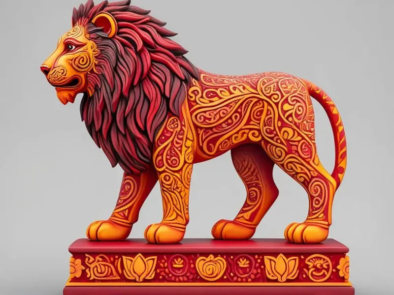 2984  Laughing African Lion with Majestic Mane – Full-Color