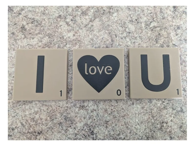 I Love U Scrabble Tiles