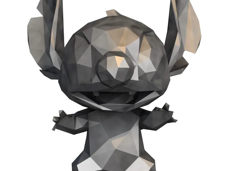 Cute Alien Low Poly Figurine for 3D Print