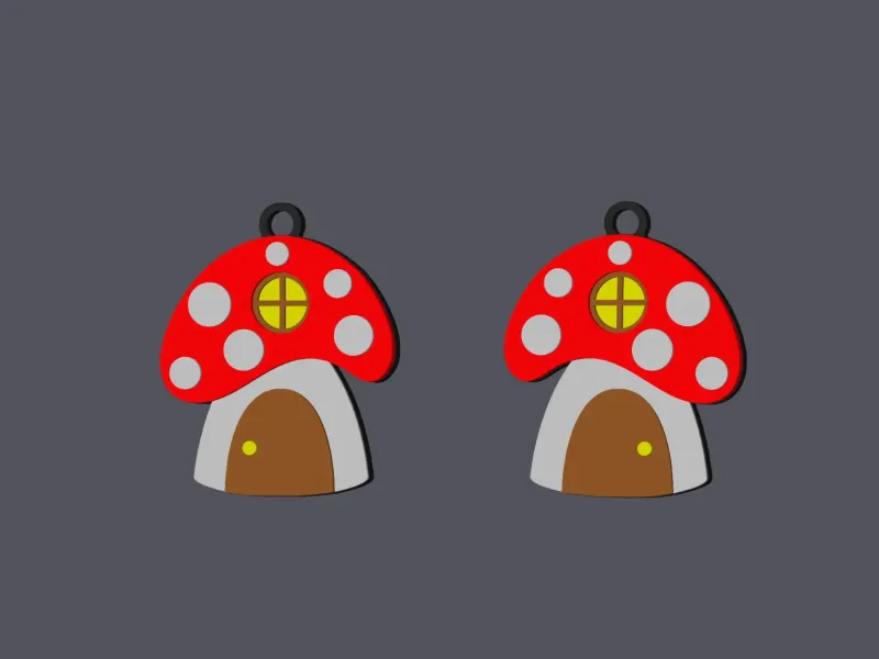 Mushroom House - Earring & Pendant v1