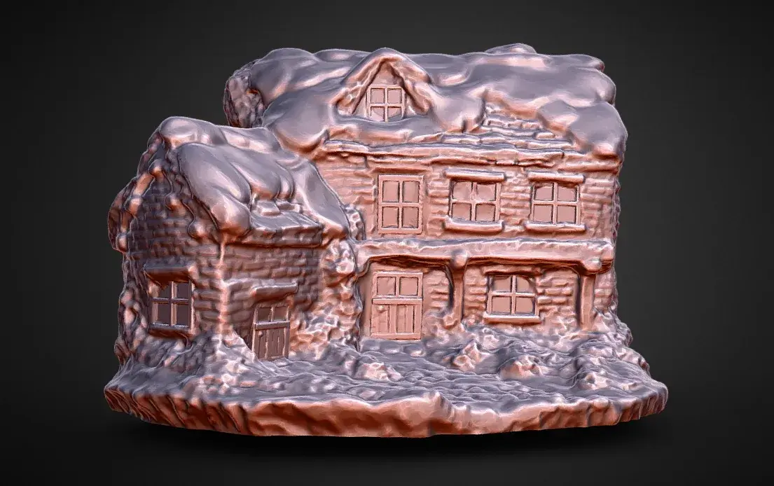 christmas village house  and fences