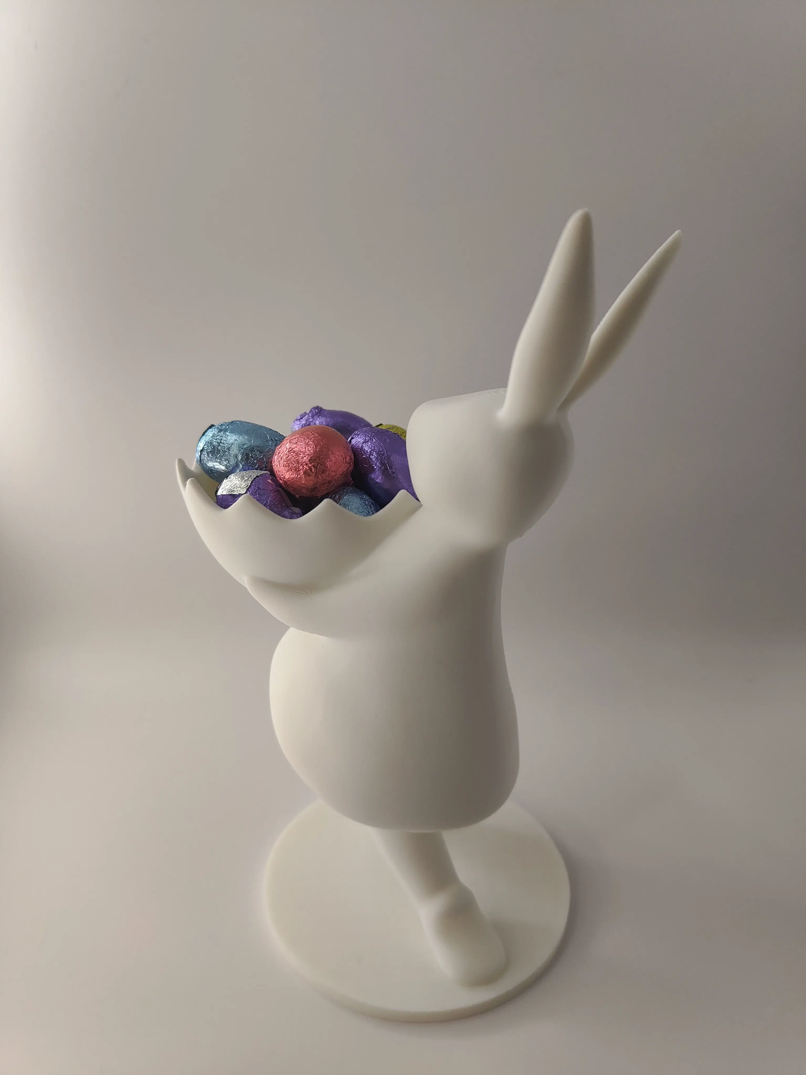 Minimalistic Easter Bunny Lady with Egg basket