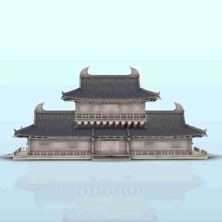 Asian palace with floor 23 - Japan China Korea Vietnam East