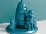 rocket spaceship and astronaut-0