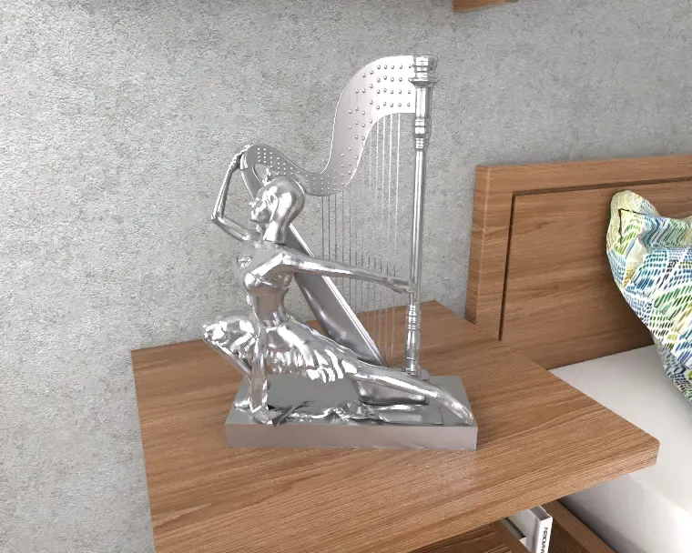 Frau mit Harfe Dekorative Skulptur