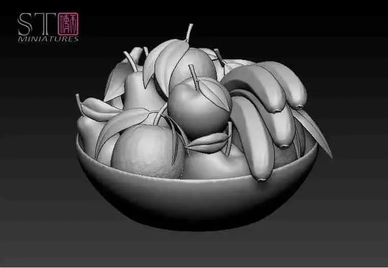 Doll house diorama Fruit platter mod. 1