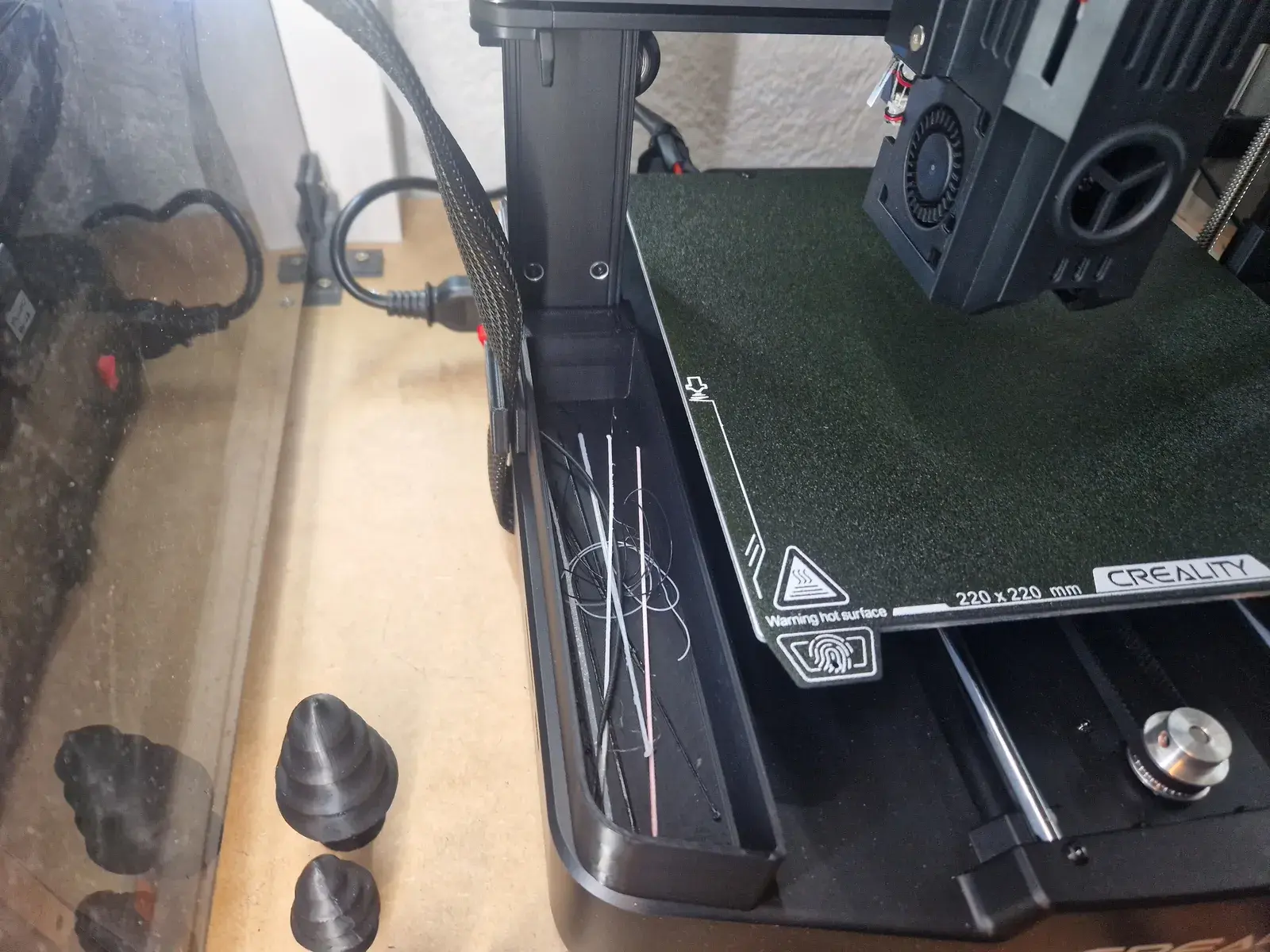 Ender-3 V3 KE/SE removable bin, cable holder and lid