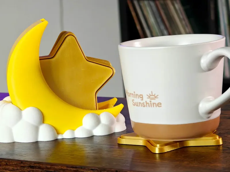 Crescent Moon and Star Coaster Set