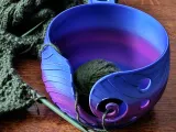 Yarn Bowl with Holder | Wave Pattern-1