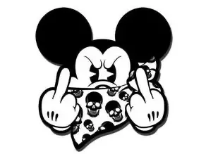 2D Gangsta Mickey wall decor